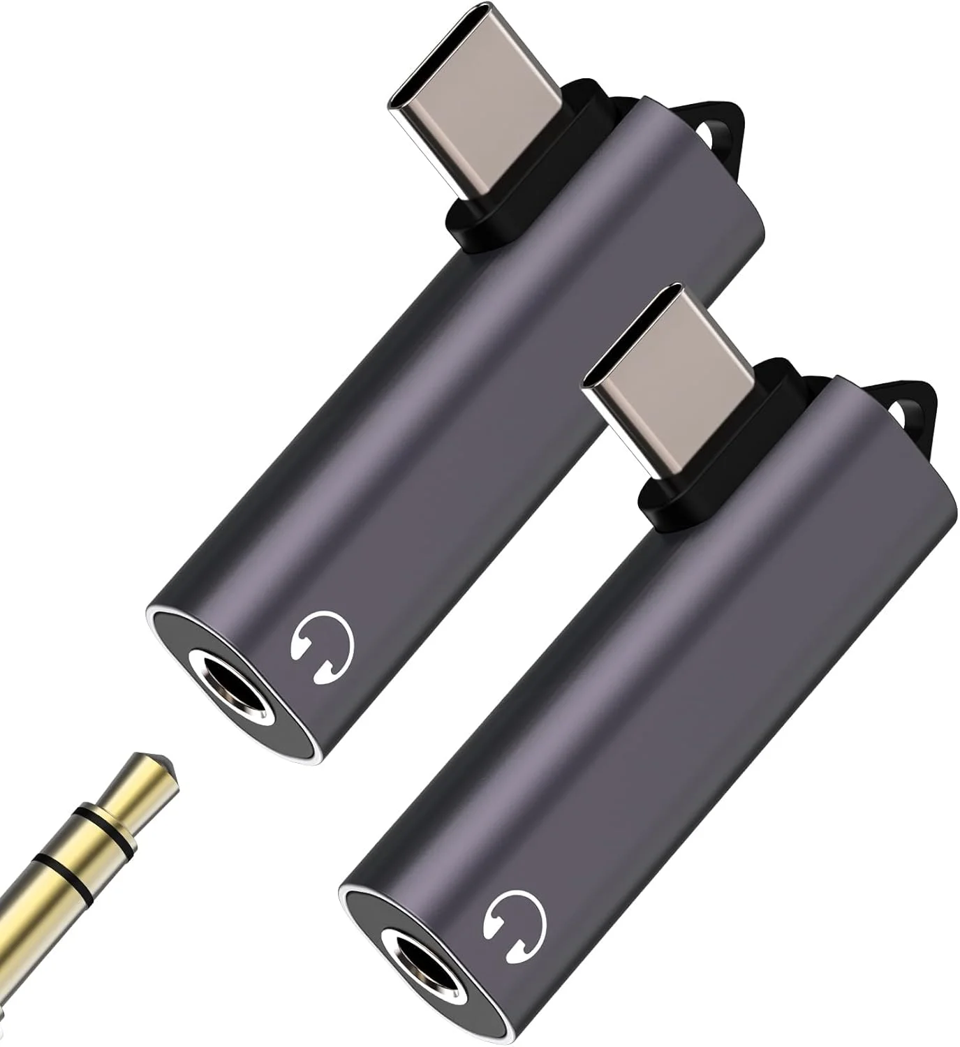 آداپتور USB C به جک هدفون 3.5 میلی‌متری (2 عددی)، آداپتور شارژر صوتی DAC Type C برای آیفون 15/16 پرو، آیپد، سامسونگ، کابل تبدیل هدفون خودرو، دانگل میکروفون برای صدا و شارژ