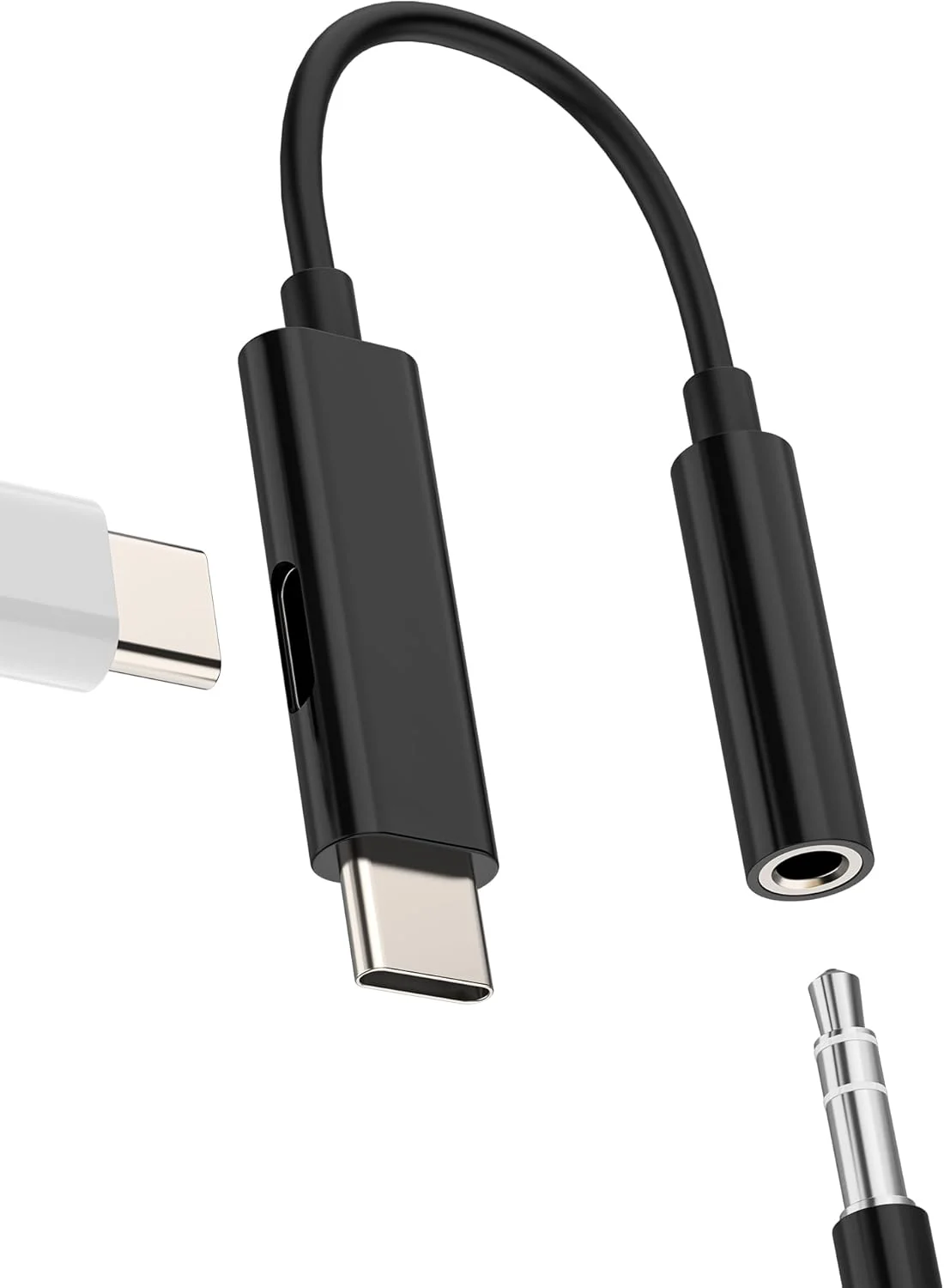 تبدیل USB-C به جک هدفون 3.5 میلی‌متری (2 در 1) کابل شارژر Type-C برای آیفون 16 و 15، مبدل صوتی DAC AUX سازگار با هدفون سامسونگ، میکروفون، برای آیپد، اندروید، شارژ لوازم جانبی خودرو
