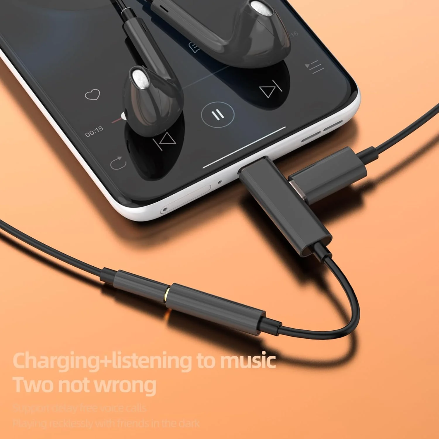 تبدیل USB-C به جک هدفون 3.5 میلی‌متری (2 در 1) کابل شارژر Type-C برای آیفون 16 و 15، مبدل صوتی DAC AUX سازگار با هدفون سامسونگ، میکروفون، برای آیپد، اندروید، شارژ لوازم جانبی خودرو