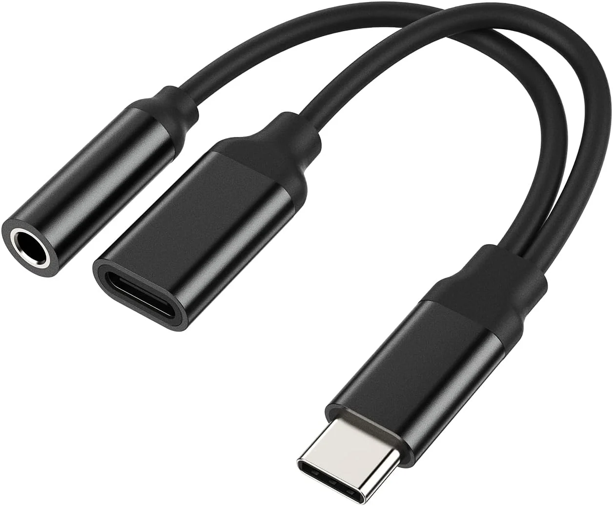 دانگل USB-C به جک هدفون 3.5 میلی‌متری (2 در 1) DAC، آداپتور شارژر Type C برای Samsung Galaxy S22 S21 S20 FE Ultra Note10 S9 S10 Google Pixel LG iPad Pro، کابل شارژ صوتی، لوازم جانبی