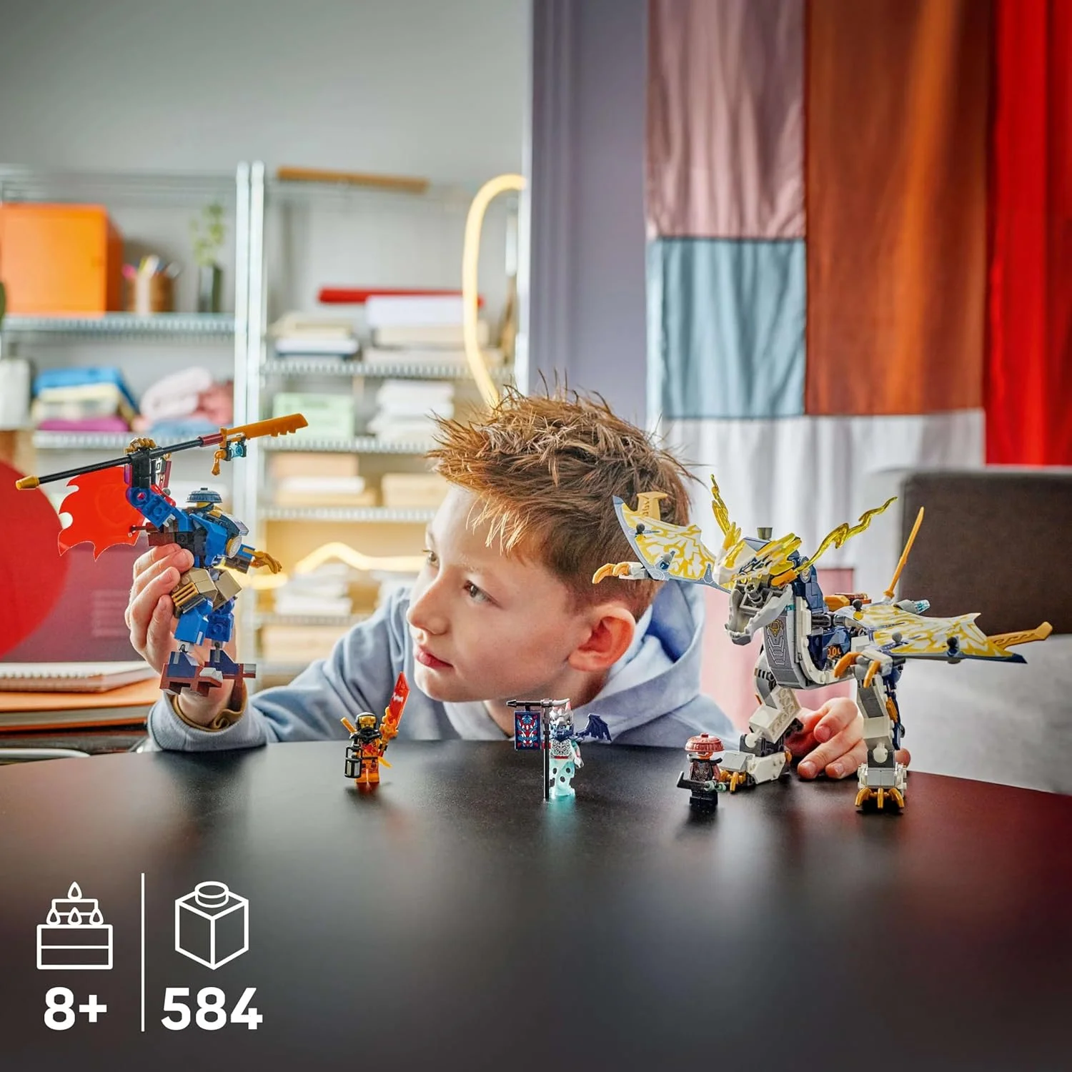 لگو نینجاگو اژدهای مکانیکی سرکش - اسباب بازی نینجا با اژدها و فیگورهای مکانیکی مفصلی - 4 مینی فیگور، شامل لوید و آرین به همراه یک شمشیر آشکار شونده - هدیه ای برای پسران 8+ سال و طرفداران Dragons Rising - 71843