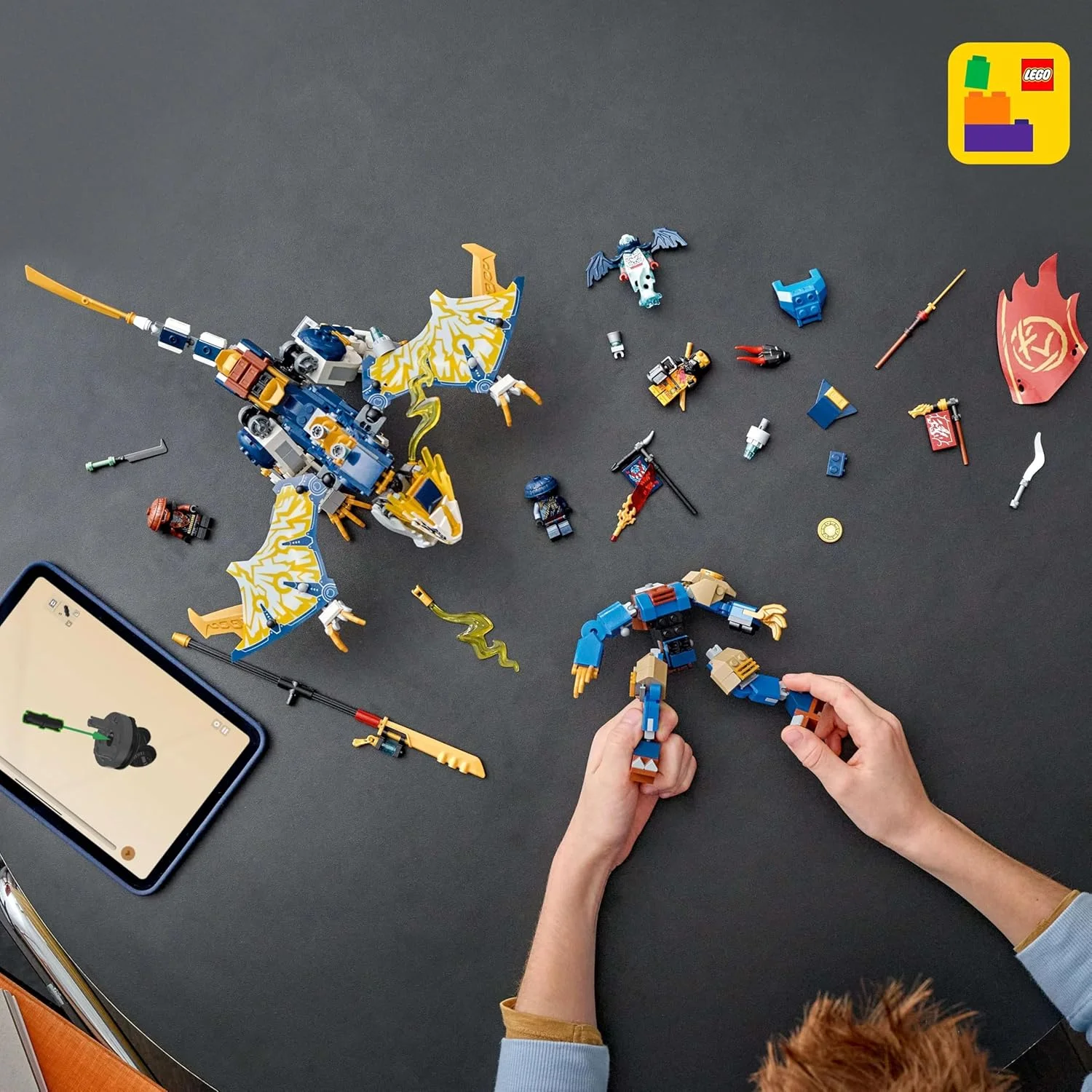 لگو نینجاگو اژدهای مکانیکی سرکش - اسباب بازی نینجا با اژدها و فیگورهای مکانیکی مفصلی - 4 مینی فیگور، شامل لوید و آرین به همراه یک شمشیر آشکار شونده - هدیه ای برای پسران 8+ سال و طرفداران Dragons Rising - 71843