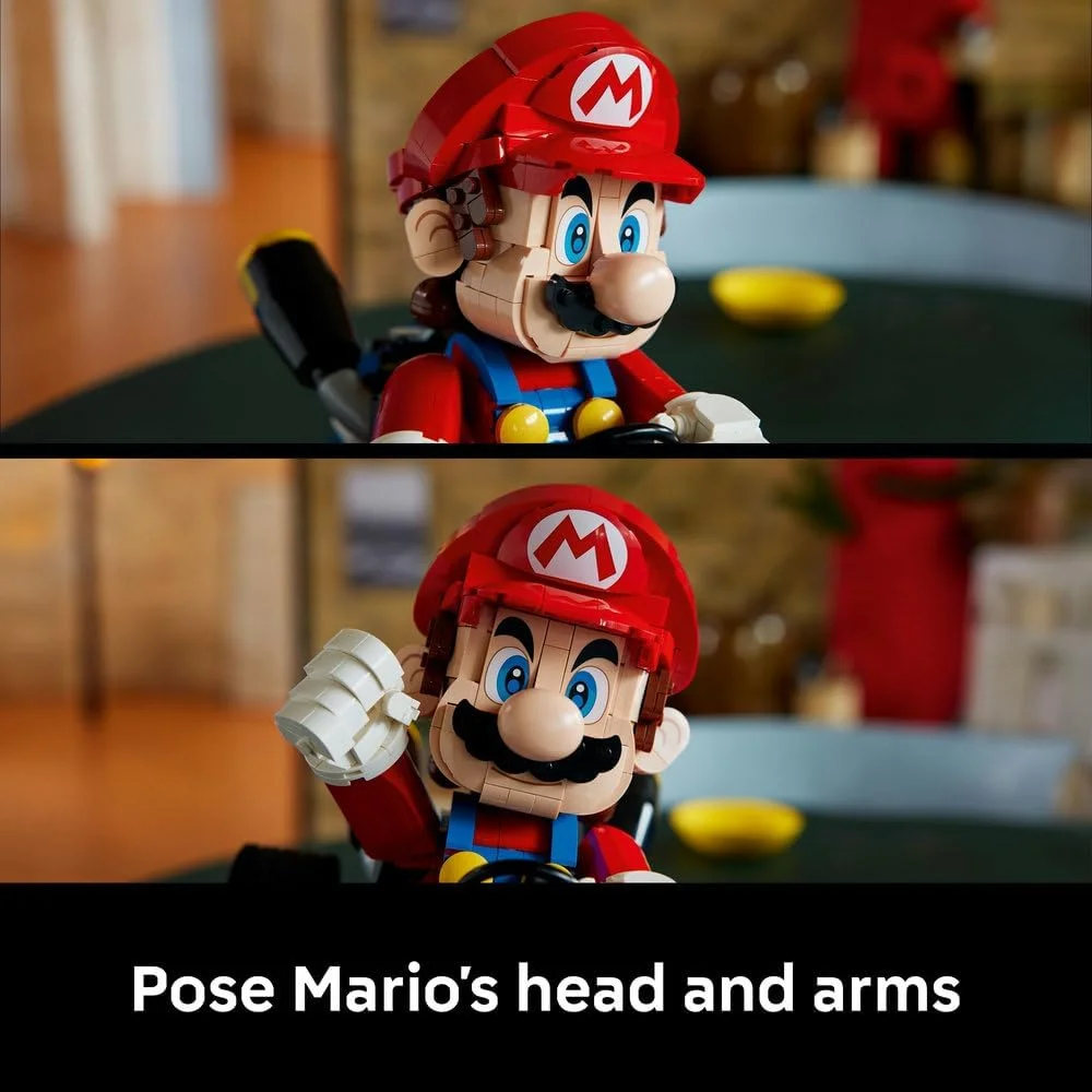 لگو سوپر ماریو ماریو کارت – ماریو و کارت استاندارد - فیگور نمایشی شخصیت نینتندو و مدل ماشین برای طرفداران بازی - 72037