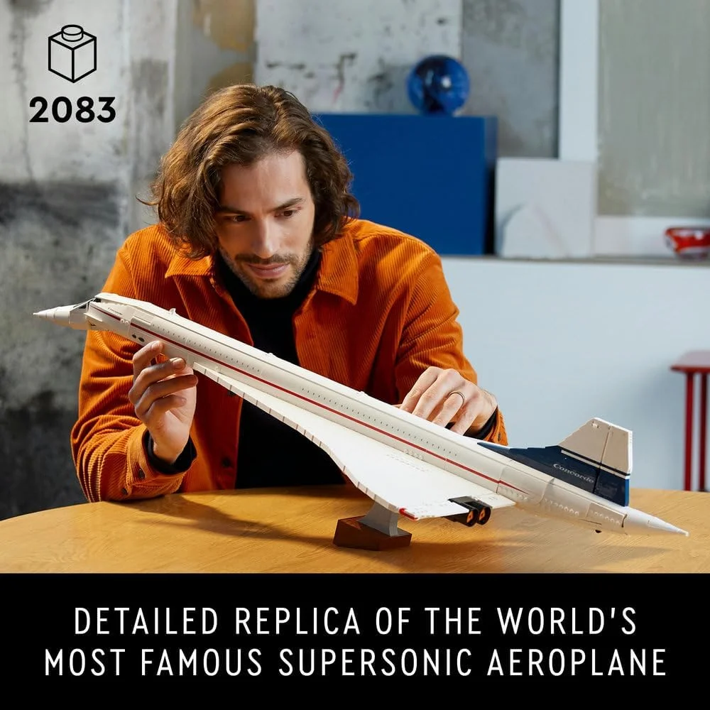 مجموعه مدل هواپیمای کنکورد LEGO Icons برای بزرگسالان، مجموعه ماکت هواپیمای نمادین با جزئیات معتبر و 3 حالت نمایش، هدیه ای ایده آل برای آقایان و بانوان، 10318