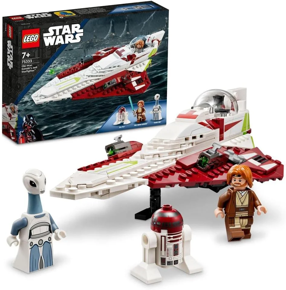 جنگنده جدای اوبی-وان کنوبی LEGO 75333 Star Wars، اسباب بازی ساختنی با مینی فیگور Taun We، فیگور Droid و لایت سیبر، مجموعه حمله کلون ها