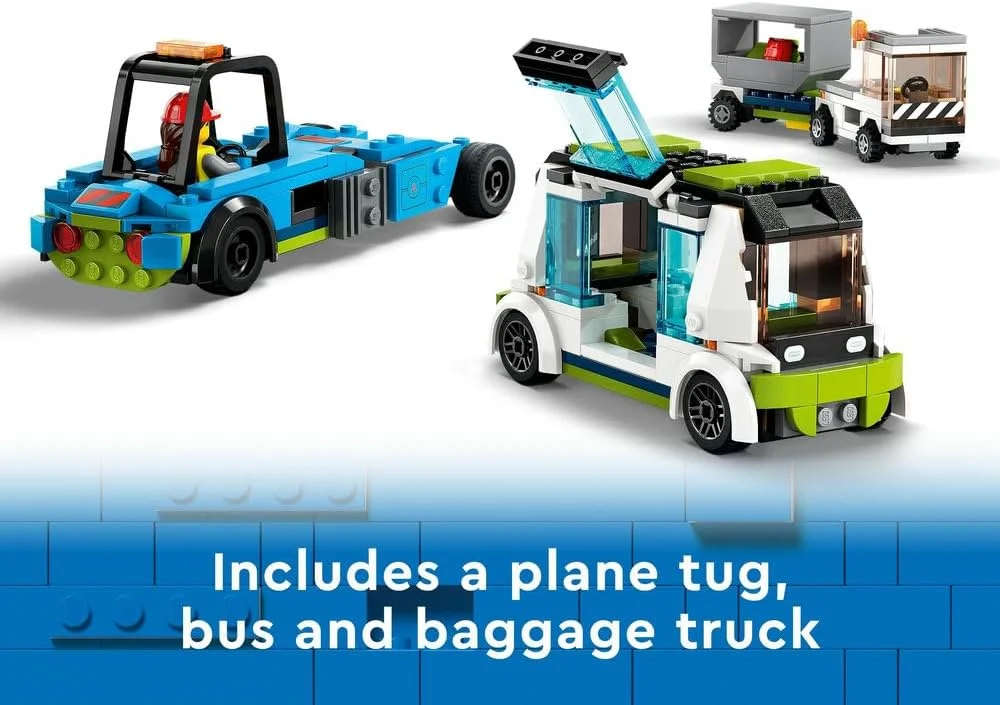 لگو 60367 City هواپیمای مسافربری، مدل بزرگ هواپیما با وسایل نقلیه خدمه زمینی فرودگاه: اتوبوس پیشبند، یدککش، لودر پذیرایی، کامیون حمل بار به همراه 9 مینی فیگور، هدیه ماه رمضان لگو 60367 City هواپیمای مسافربری، مدل بزرگ هواپیما با وسایل نقلیه خدمه زمینی فرودگاه: اتوبوس پیشبند، یدککش، لودر پذیرایی، کامیون حمل بار به همراه 9 مینی فیگور، هدیه ماه رمضان