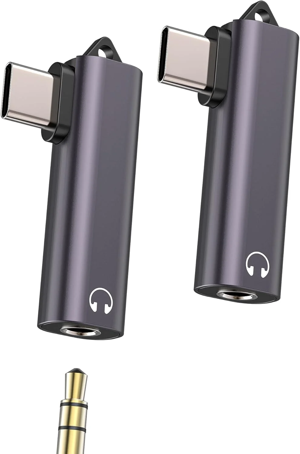 تبدیل USB-C به جک 3.5 میلی‌متری هدفون (بسته 2 عددی) کابل صدا AUX سازگار با iPhone 16 15، Samsung Galaxy S24، iPad، آداپتور میکروفون هدفون Type-C، اتصال دهنده اندروید، لوازم جانبی تبلت