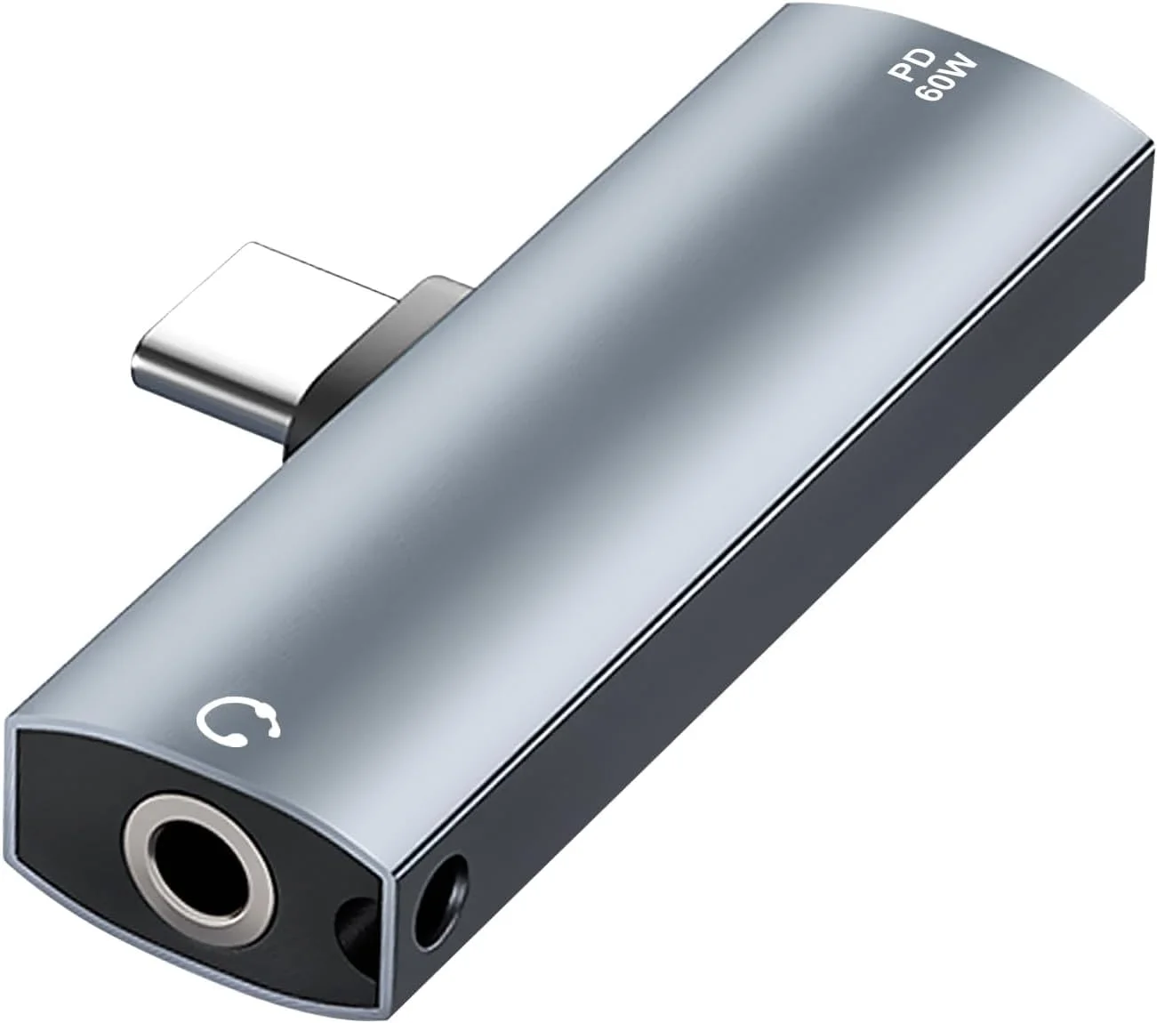 آداپتور USB C به جک هدفون 3.5 میلی‌متری و شارژر، تبدیل 2 در 1 Type C به جک صوتی AUX با شارژ سریع 60 واتی PD برای iPhone 15/16/17، iPad، Galaxy، Pixel