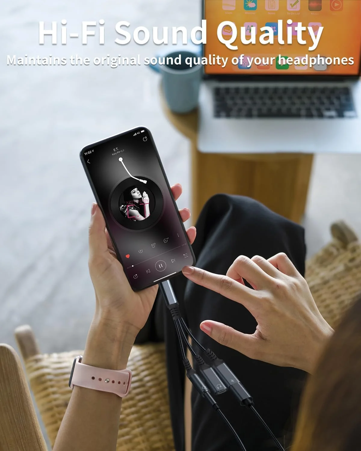 آداپتور USB-C به جک هدفون 3.5 میلی‌متری و شارژر، تبدیل 3 در 1 دوگانه Type C Aux برای شارژ، جک هدفون، سازگار با Phone 15/16 Pro/Max/Plus، iPad، Galaxy S22/S23/S24 Ultra