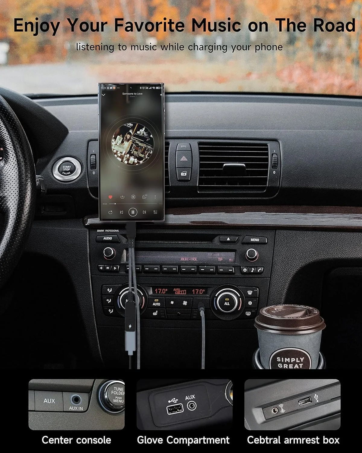 تبدیل USB Type C به جک هدفون 3.5 میلی‌متری و شارژر، تبدیل 2 در 1 USB C به جک صوتی AUX، کابل دانگل شارژ سریع و DAC با وضوح بالا، سازگار با تلفن 15/Samsung و غیره (مشکی)