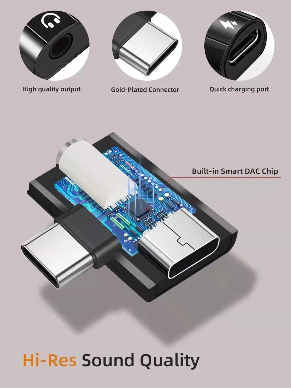 آداپتور USB-C به جک هدفون 3.5 میلی‌متری و شارژر، تبدیل 2 در 1 USB-C به جک هدفون 3.5 میلی‌متری AUX با شارژ سریع 60 واتی PD سازگار با Samsung Galaxy S22/S22 Ultra/S21/S21+/S21 FE، Google Pixel 5/4