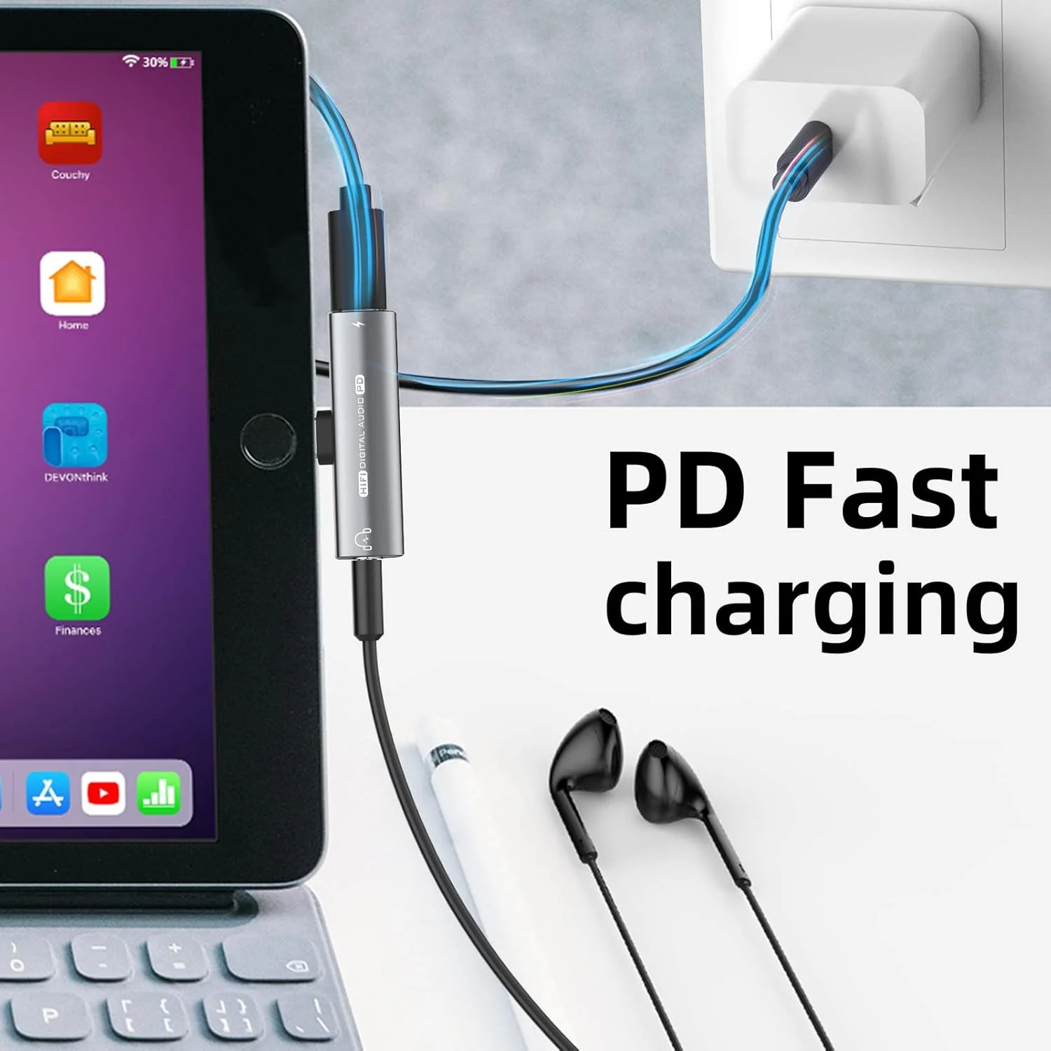 آداپتور USB C به جک 3.5 میلی‌متری هدفون و شارژر، آداپتور صوتی 2 در 1 USB C به 3.5 میلی‌متری و دانگل شارژ سریع PD سازگار با Google Pixel 6/5/4/4XL، Samsung Galaxy S22/S22+/S21/S22 Ultra/S21FE/A53