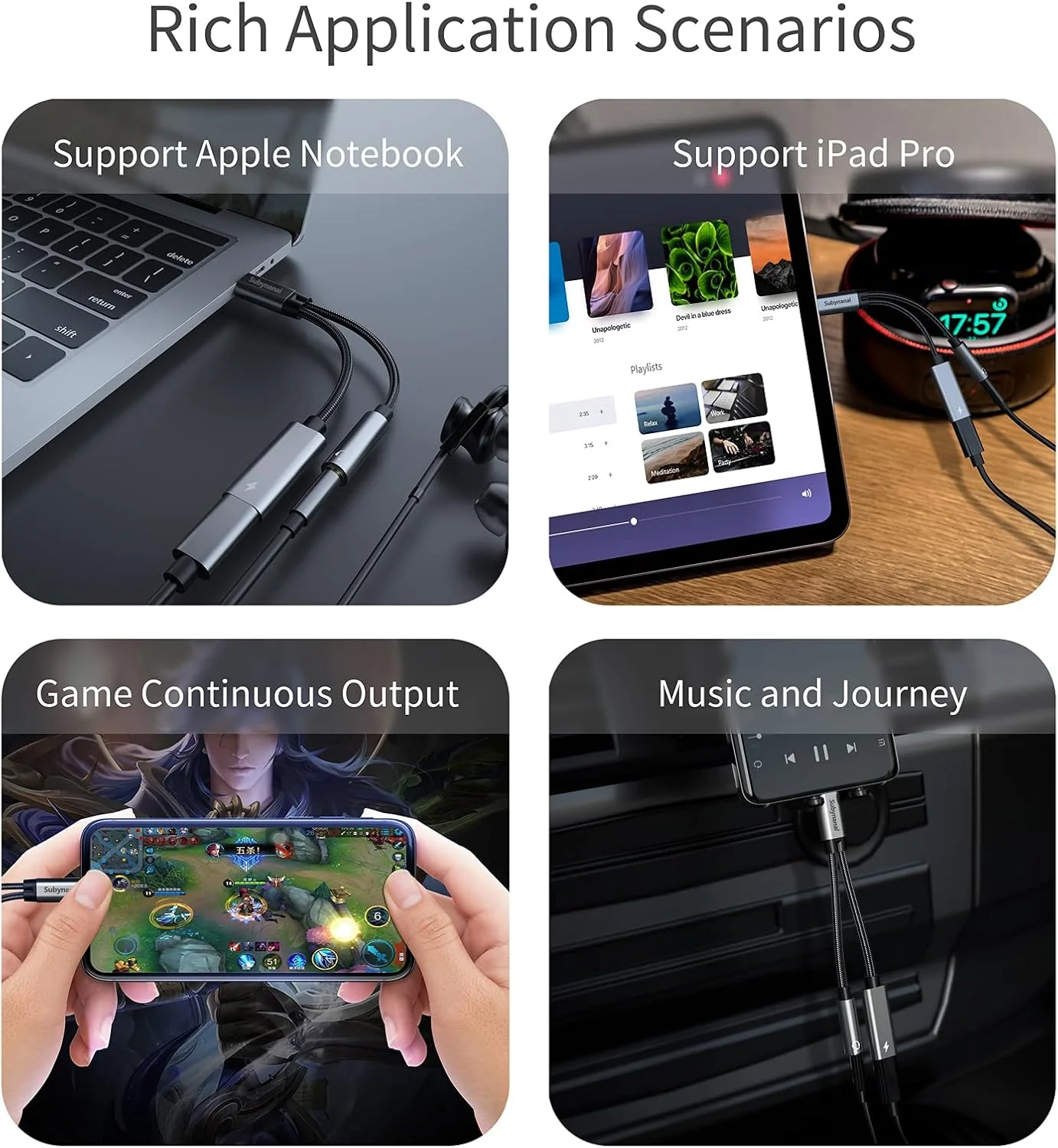 آداپتور USB-C به جک هدفون 3.5 میلی‌متری و شارژر، پورت شارژ 2 در 1 USB-C PD 3.0 به جک صوتی AUX و کابل دانگل شارژ سریع سازگار با Samsung Galaxy S22 S21 S20, Google Pixel 4 3 XL