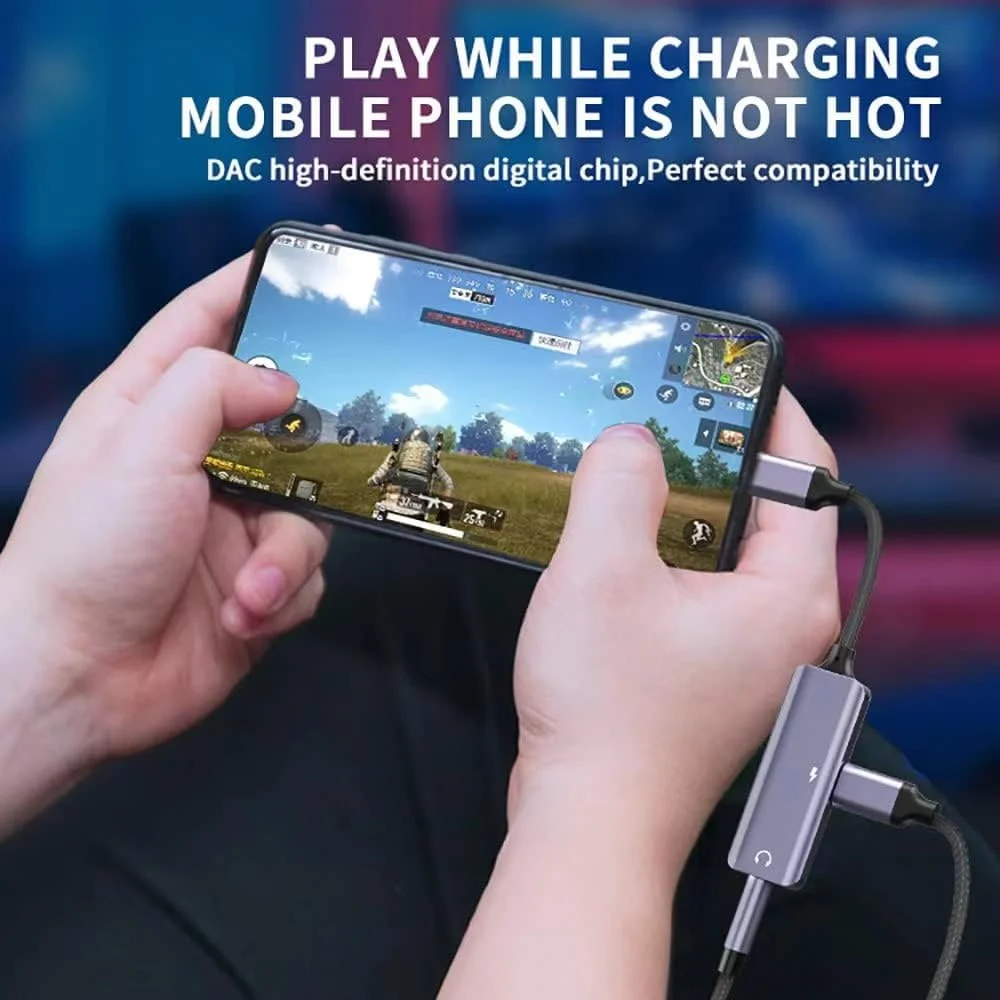 تبدیل USB-C به جک هدفون 3.5 میلی‌متری و آداپتور شارژر، پورت شارژ 2 در 1 USB-C PD 3.0 به جک صوتی AUX و کابل شارژ سریع سازگار با Samsung Galaxy S22 S21 S20, Google Pixel 4 3 XL