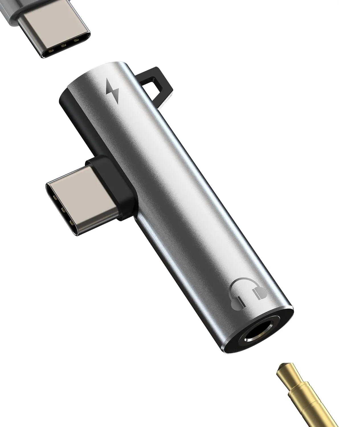 دانگل USB-C به AUX برای آیفون 16 15 پرو مکس، آداپتور هدفون (2 در 1) کابل شارژ جک 3.5 میلی‌متری سازگار با سامسونگ گلکسی، سیم اسپلیتر برای تلفن سیمی اپل اندروید مادگی برای شارژ آیپد