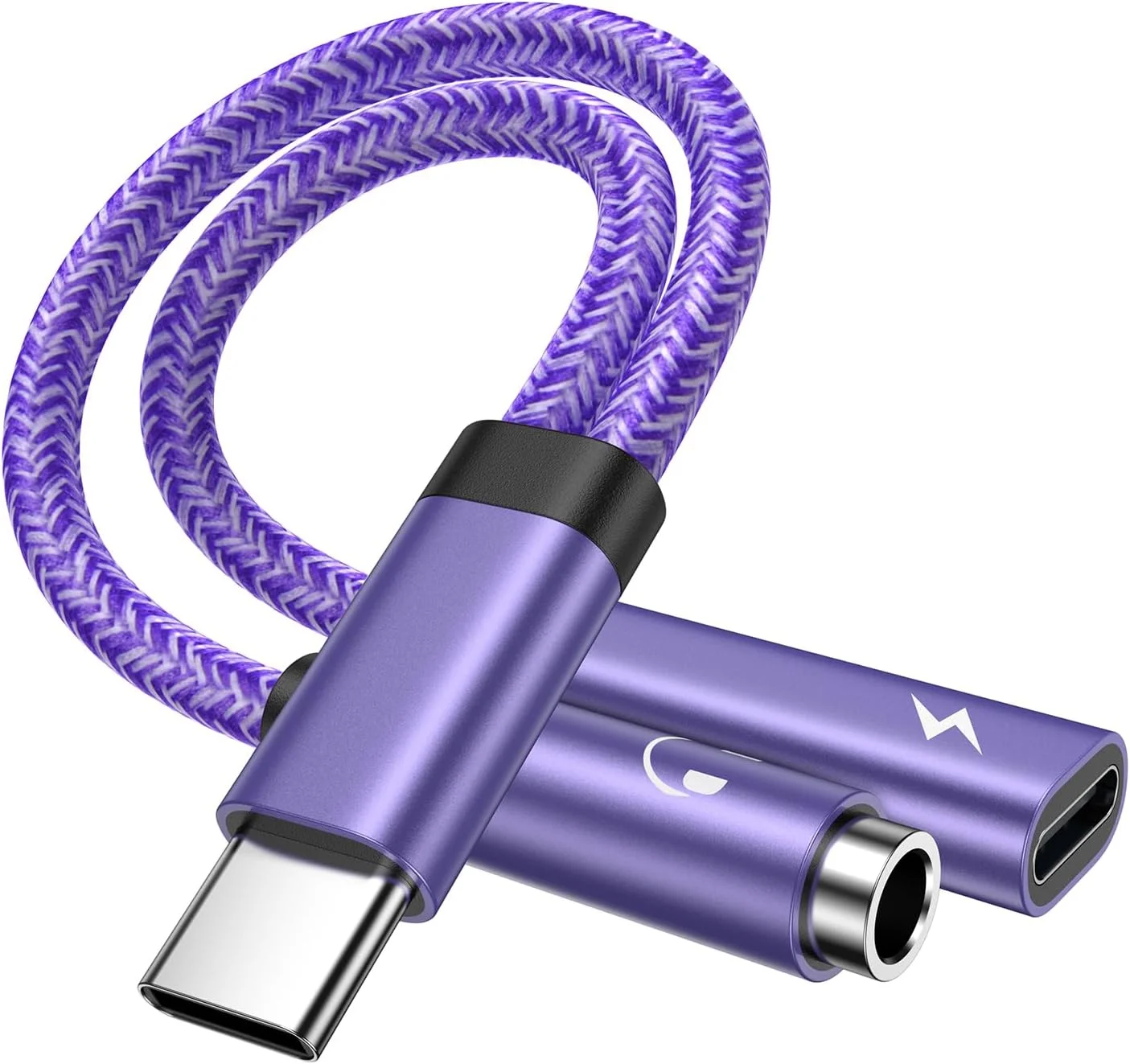 تبدیل USB C به هدفون و شارژر، آداپتور 2 در 1 Type C به جک 3.5 میلی متری صدا مناسب برای خودرو، شارژ سریع برای Samsung Galaxy S24 Ultra/S23 FE/S22/S21/S20/S10/A34/A53/A54/A55/5G, iPhone 16/15, Huawei