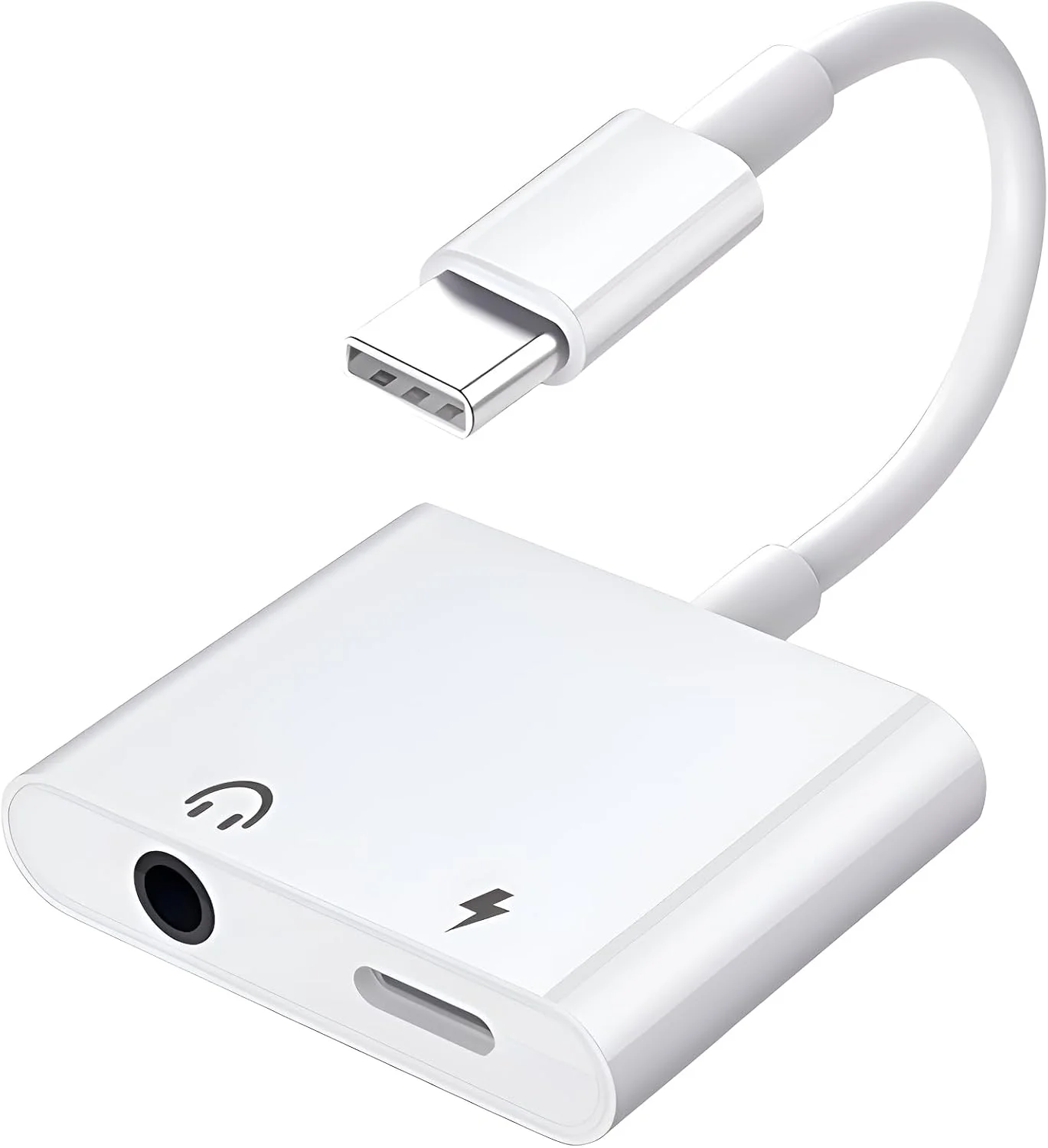 تبدیل USB-C به جک هدفون 3.5 میلی‌متری و شارژر، 2 در 1، تبدیل Type-C به جک صوتی AUX با شارژ سریع PD 3.0 60W، سازگار با Samsung S23 Ultra/S23/S22/S21 Note20/10 Pixel 5/4 iPad Pro Air