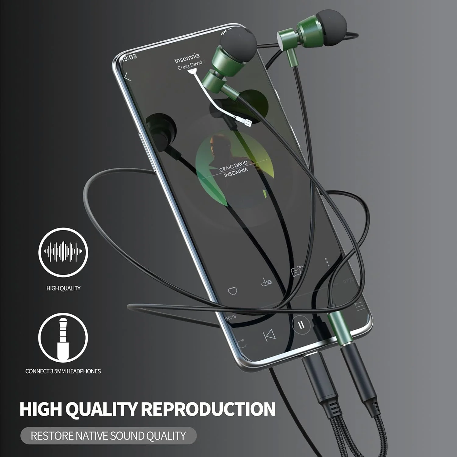 آداپتور USB-C به AUX هدفون برای آیفون 16 15 پرو مکس (2 در 1) کابل صوتی جک 3.5 میلی متری شارژر دانگل سازگار با سامسونگ اسپلیتر سیم برای تلفن سیمی اپل اندروید مادگی برای آیپد پورت DAC گلکسی