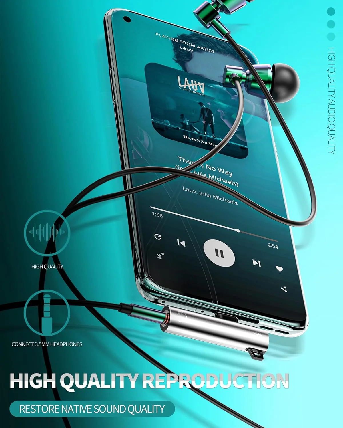 دانگل USB-C به AUX برای آیفون 16 15 پرو مکس، آداپتور هدفون (2 در 1) کابل شارژ جک 3.5 میلی‌متری سازگار با سامسونگ گلکسی، سیم اسپلیتر برای تلفن سیمی اپل اندروید مادگی برای شارژ آیپد