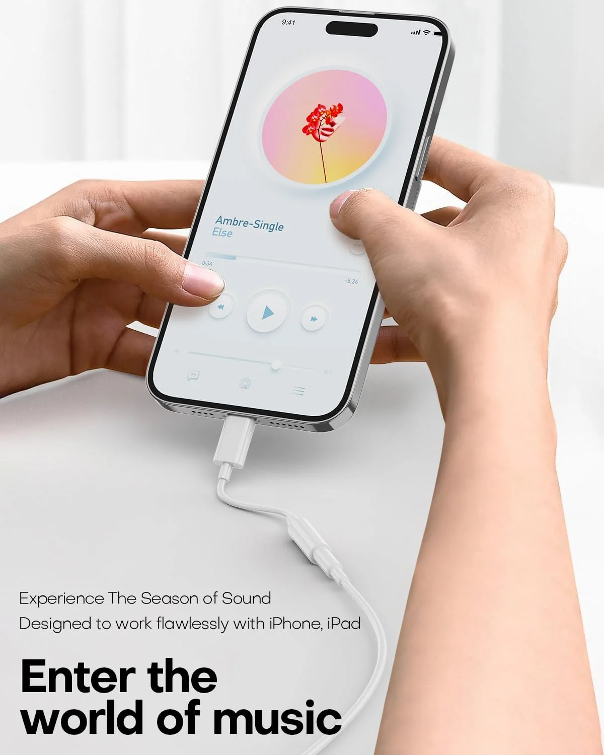 آداپتور USB-C به جک هدفون 3.5 میلی‌متری (2 عددی)، کابل تبدیل Aux به USB-C سازگار با iPhone 17/16/15، iPad Pro، Samsung Galaxy S25 S24 S23 Ultra/Google Pixel - سفید