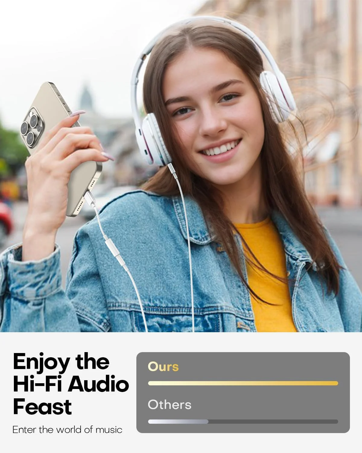 آداپتور USB-C به جک هدفون 3.5 میلی‌متری (2 عددی)، کابل تبدیل Aux به USB-C سازگار با iPhone 17/16/15، iPad Pro، Samsung Galaxy S25 S24 S23 Ultra/Google Pixel - سفید