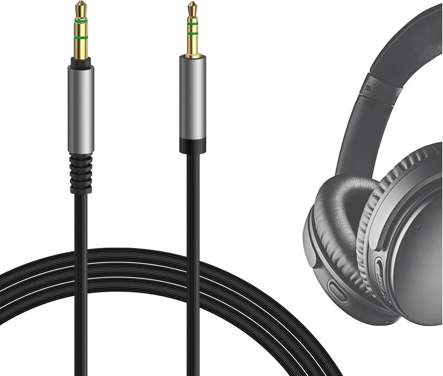 کابل صوتی Geekria سازگار با هدفون های Bose QuietComfort Ultra/45/35II/35/25, 700، کابل استریو جایگزین 3.5 میلی متری به 2.5 میلی متری (1.2 متر)