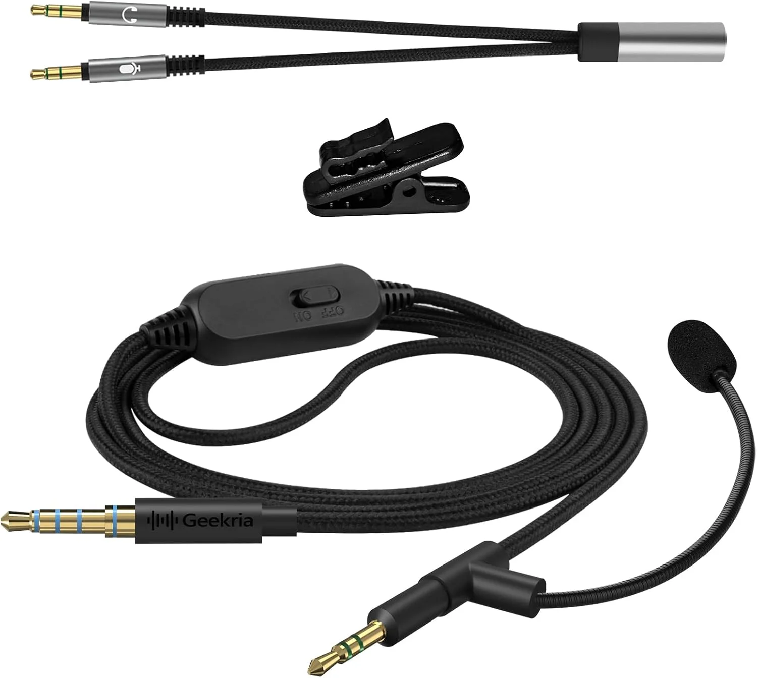 کابل هدفون بوم میکروفون Geekria سازگار با JBL Tune 770NC، Live 500BT، جک 2.5 میلیمتری، سیم جایگزین بافته شده نایلونی با میکروفون بوم و ولوم برای بازی و جلسات (مشکی/1.7 متر) کابل هدفون بوم میکروفون Geekria سازگار با JBL Tune 770NC، Live 500BT، جک 2.5 میلیمتری، سیم جایگزین بافته شده نایلونی با میکروفون بوم و ولوم برای بازی و جلسات (مشکی/1.7 متر)