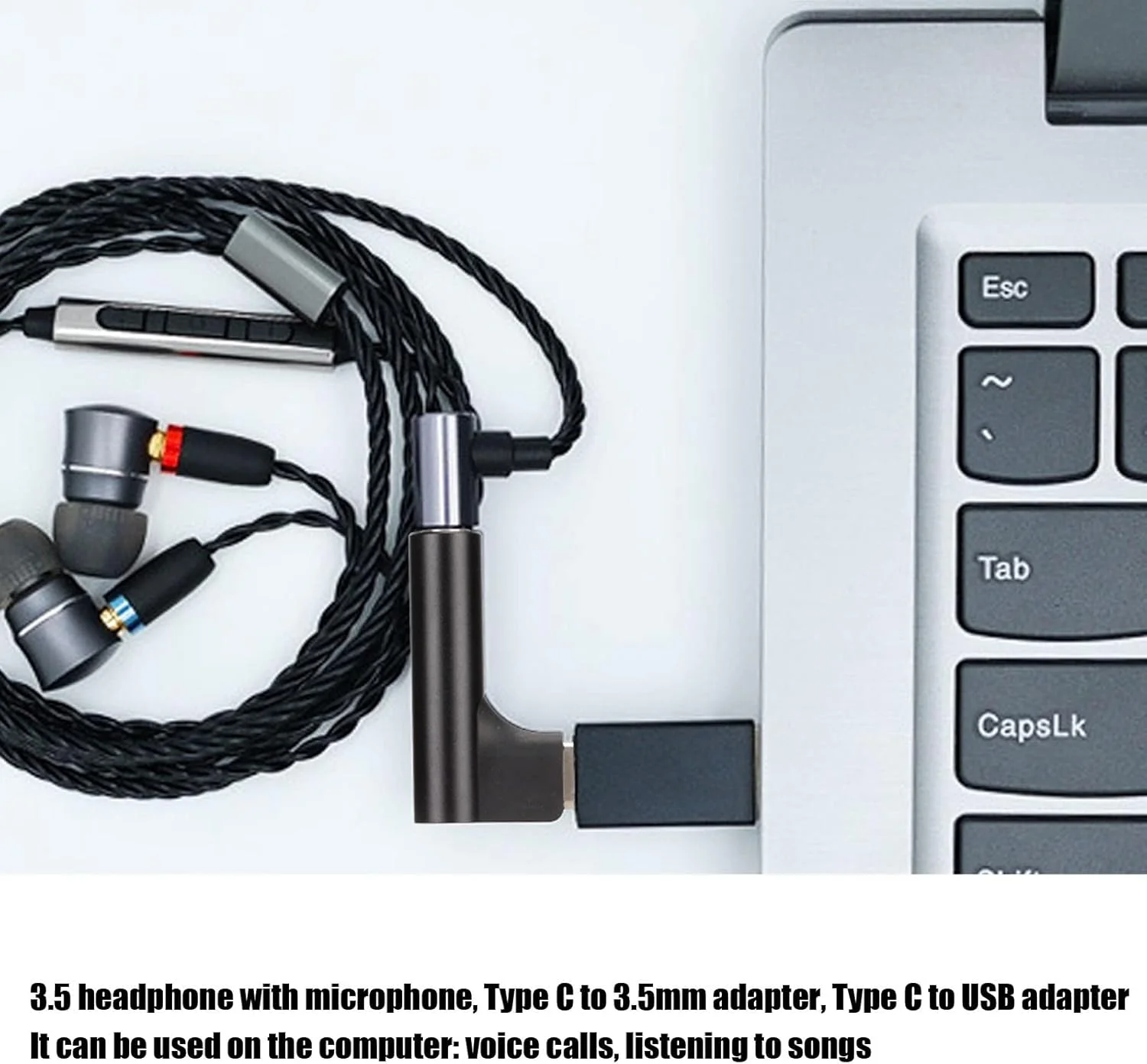 تبدیل USB-C به جک هدفون 3.5 میلی‌متری، آداپتور Type-C به جک هدفون با تراشه DAC و بدنه آلیاژ آلومینیوم، پشتیبانی از صدای HiFi برای آیپد پرو 2021/2020/2018، آیپد ایر 4، مک‌بوک و غیره (مشکی)