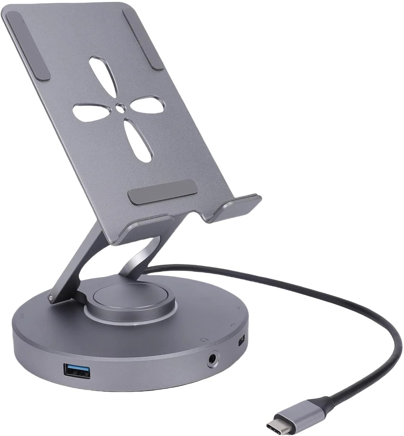 داک استیشن تبلت USB C ده در یک Denash، پایه تبلت چرخان با هاب USB C، چند رسانه ای HD 4K، شارژ PD 100W برای تبلت ها، استیم دک و تلفن ها