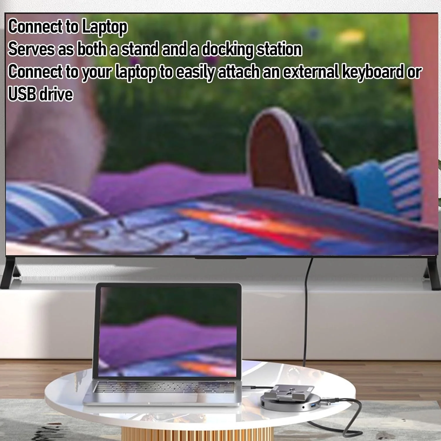 داک استیشن تبلت USB C ده در یک Denash، پایه تبلت چرخان با هاب USB C، چند رسانه ای HD 4K، شارژ PD 100W برای تبلت ها، استیم دک و تلفن ها