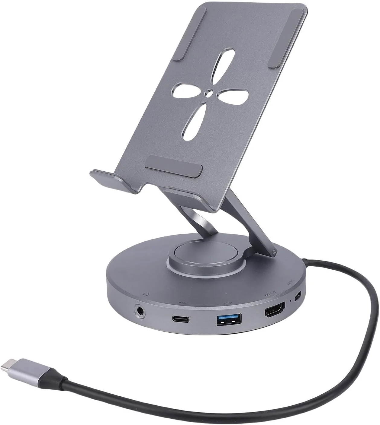 داک استیشن USB C سوراندی 10 در 1، پایه تبلت چرخان 360 درجه با هاب USB C چندرسانه ای 4K HD با شارژ 100 واتی PD، مناسب برای Steam Deck