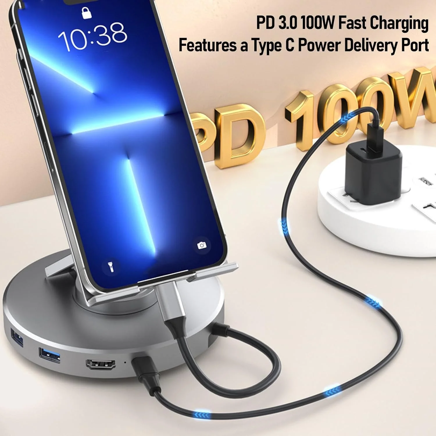 داک استیشن USB C سوراندی 10 در 1، پایه تبلت چرخان 360 درجه با هاب USB C چندرسانه ای 4K HD با شارژ 100 واتی PD، مناسب برای Steam Deck داک استیشن USB C سوراندی 10 در 1، پایه تبلت چرخان 360 درجه با هاب USB C چندرسانه ای 4K HD با شارژ 100 واتی PD، مناسب برای Steam Deck