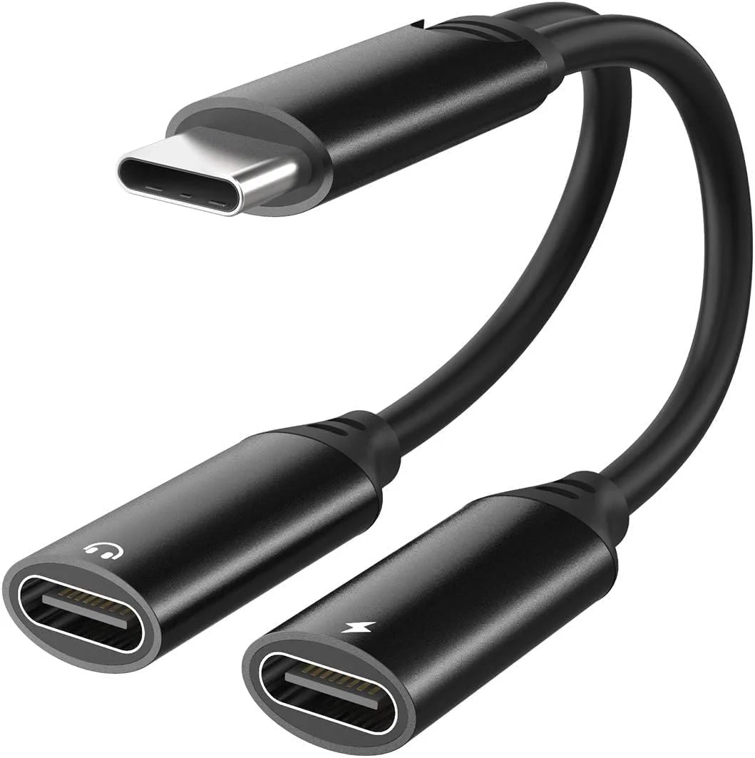 کابل تبدیل USB-C ورلدترونیکس 2 در 1، آداپتور هدفون و شارژ سریع، تبدیل Type-C به جک صوتی 3.5 میلی‌متری و شارژر PD سازگار با سامسونگ، گوگل پیکسل، آیپد، وان پلاس، هواوی و غیره