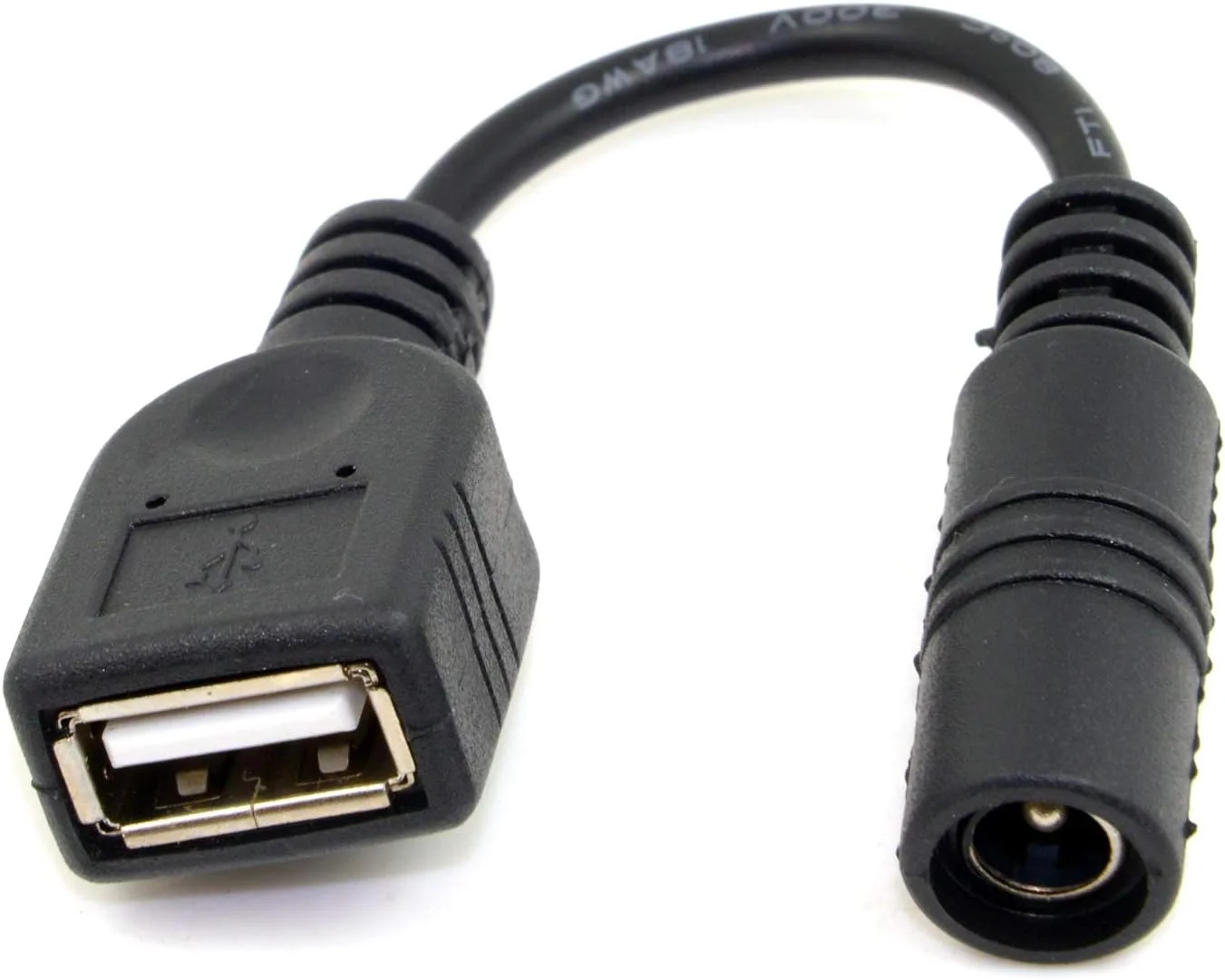 کابل تبدیل USB ماده به فیش آداپتور برق DC 5.5 2.1mm برای تلفن همراه و تبلت