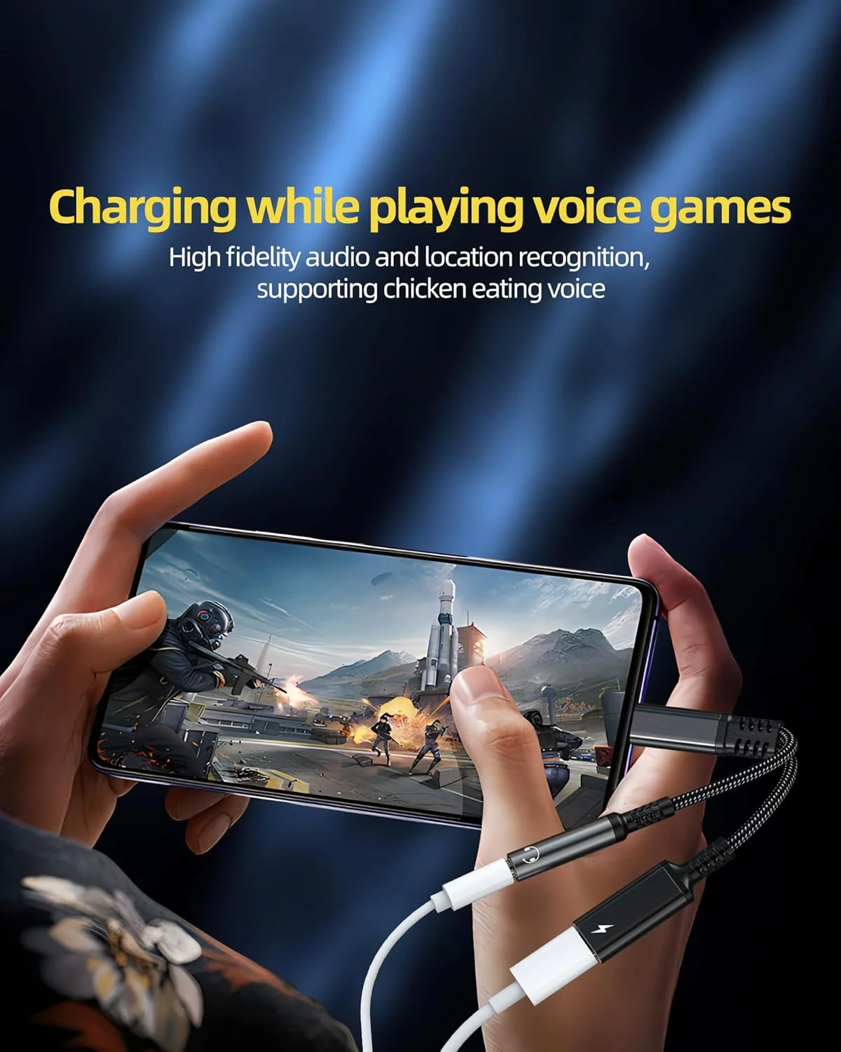 آداپتور USB-C به 3.5mm صدا، دانگل شارژر، کابل 2 در 1 DAC Type C Aux Splitter، سازگار با iPhone 15 16 Pro Max و iPad، سازگار با Samsung Galaxy S24 S23 Ultra Note10 S9، لوازم جانبی جک هدفون