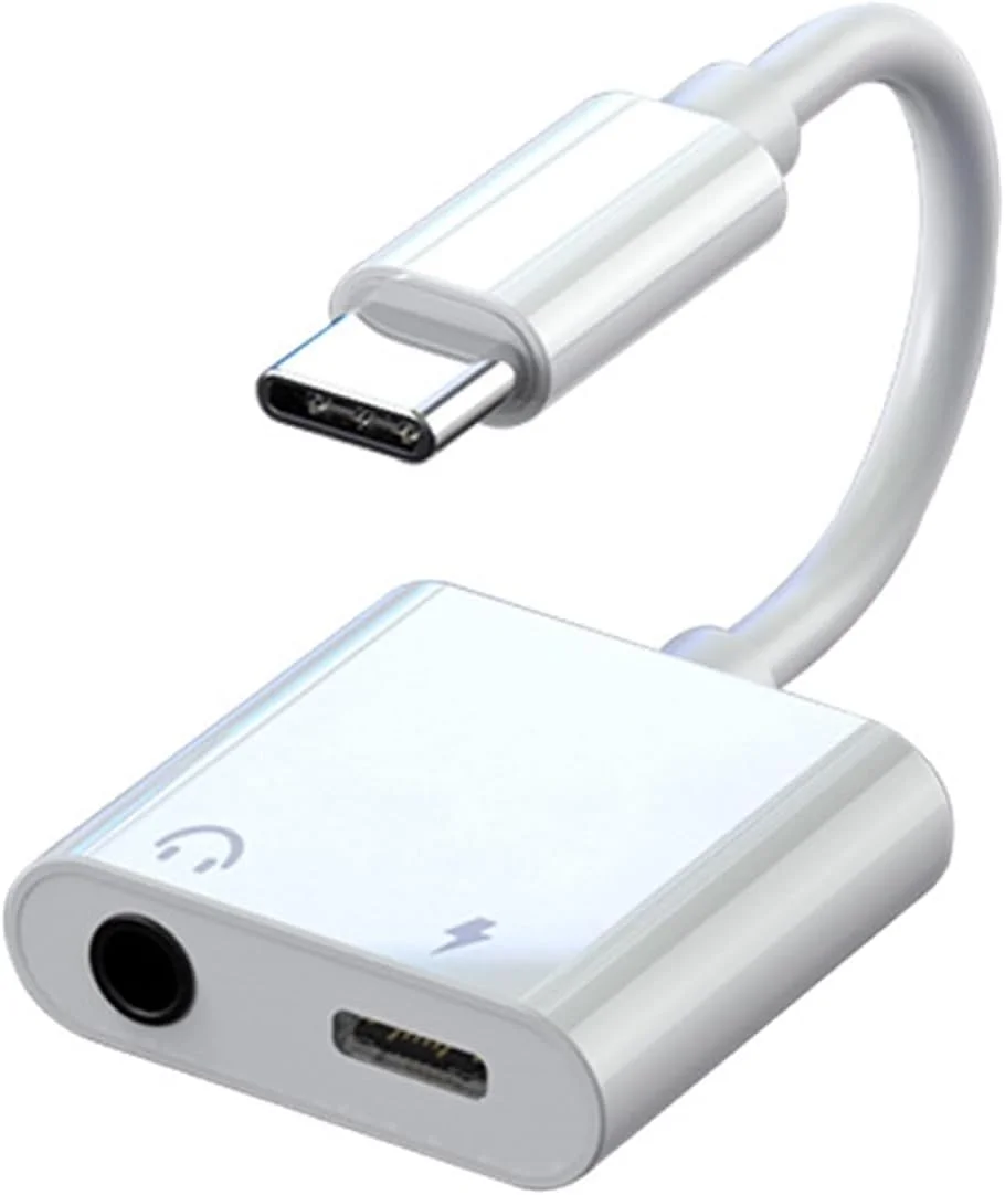 آداپتور USB C به 3.5 میلی‌متری صدا، آداپتور هدفون USB C و شارژر، دانگل 2 در 1 Type C به Aux سازگار با Pro 2022، Air 5، Galaxy S23/S23+/S23 Ultra/S22، Note 20، Tab S7