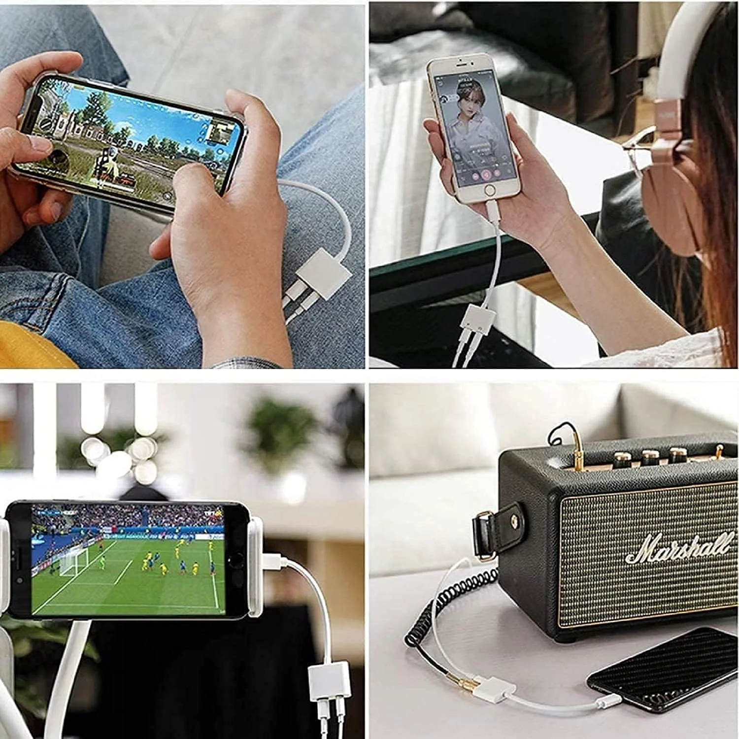 آداپتور USB C به 3.5 میلی‌متری صدا، آداپتور هدفون USB C و شارژر، دانگل 2 در 1 Type C به Aux سازگار با Pro 2022، Air 5، Galaxy S23/S23+/S23 Ultra/S22، Note 20، Tab S7