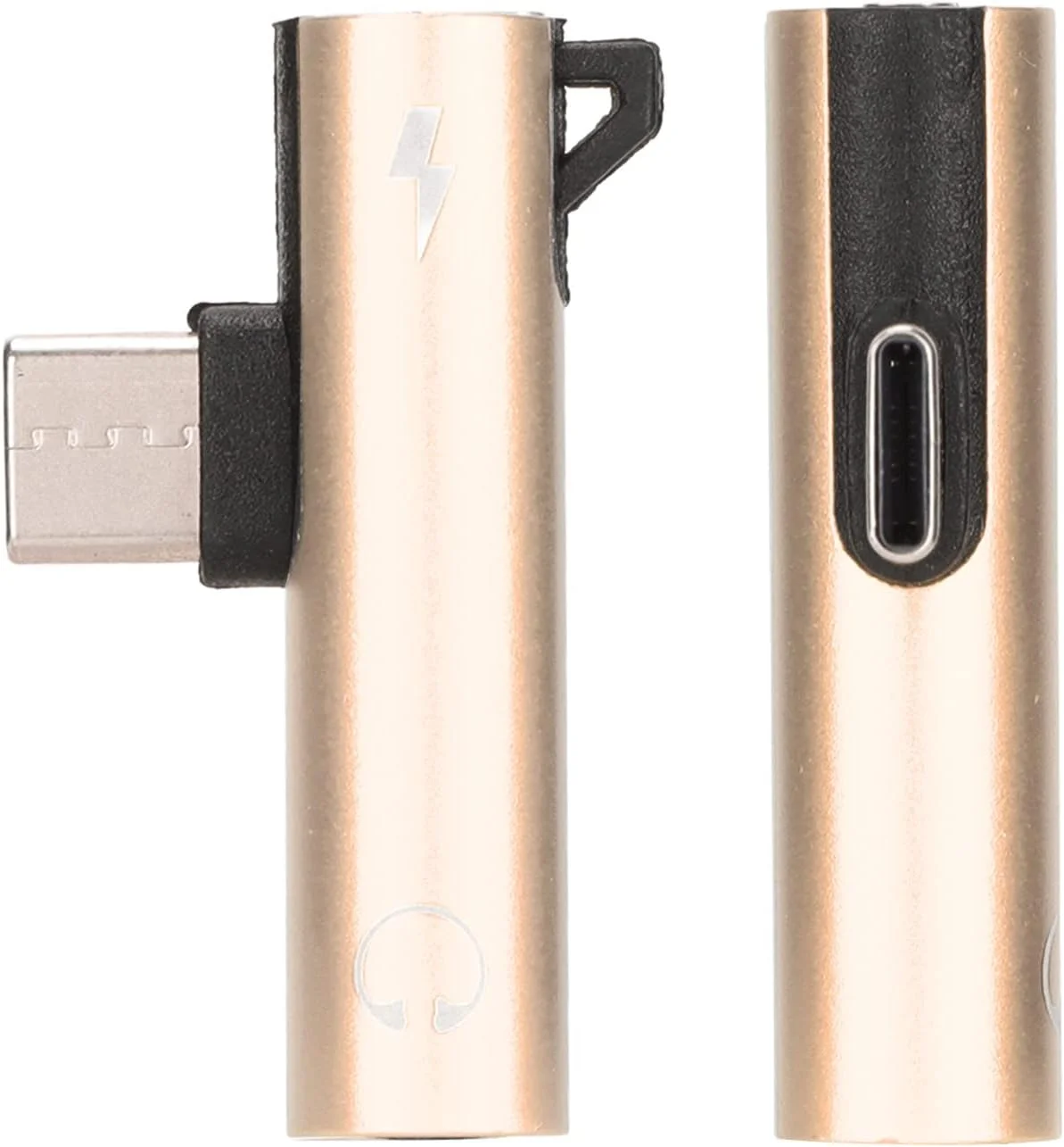آداپتور صوتی USB C به 3.5 میلی‌متری 2 عددی، کابل شارژ جک صوتی ABS نوع C 3.5 میلی‌متری 2 در 1 برای تلفن و تبلت (طلایی)
