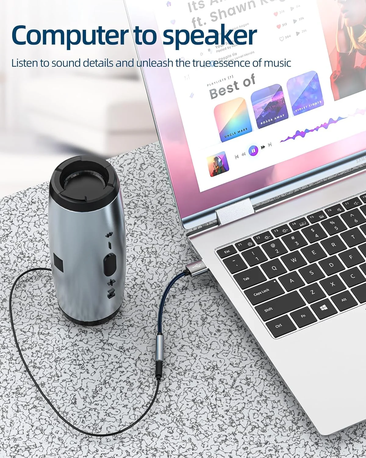 تبدیل USB به جک 3.5 میلی‌متری AUX برای آیفون، گوشی موبایل اپل، DAC، هدست صوتی، اتصال میکروفون، اتصال جک کامپیوتر، دیجیتالی کردن صدا، آداپتور استریو ماشین اندروید