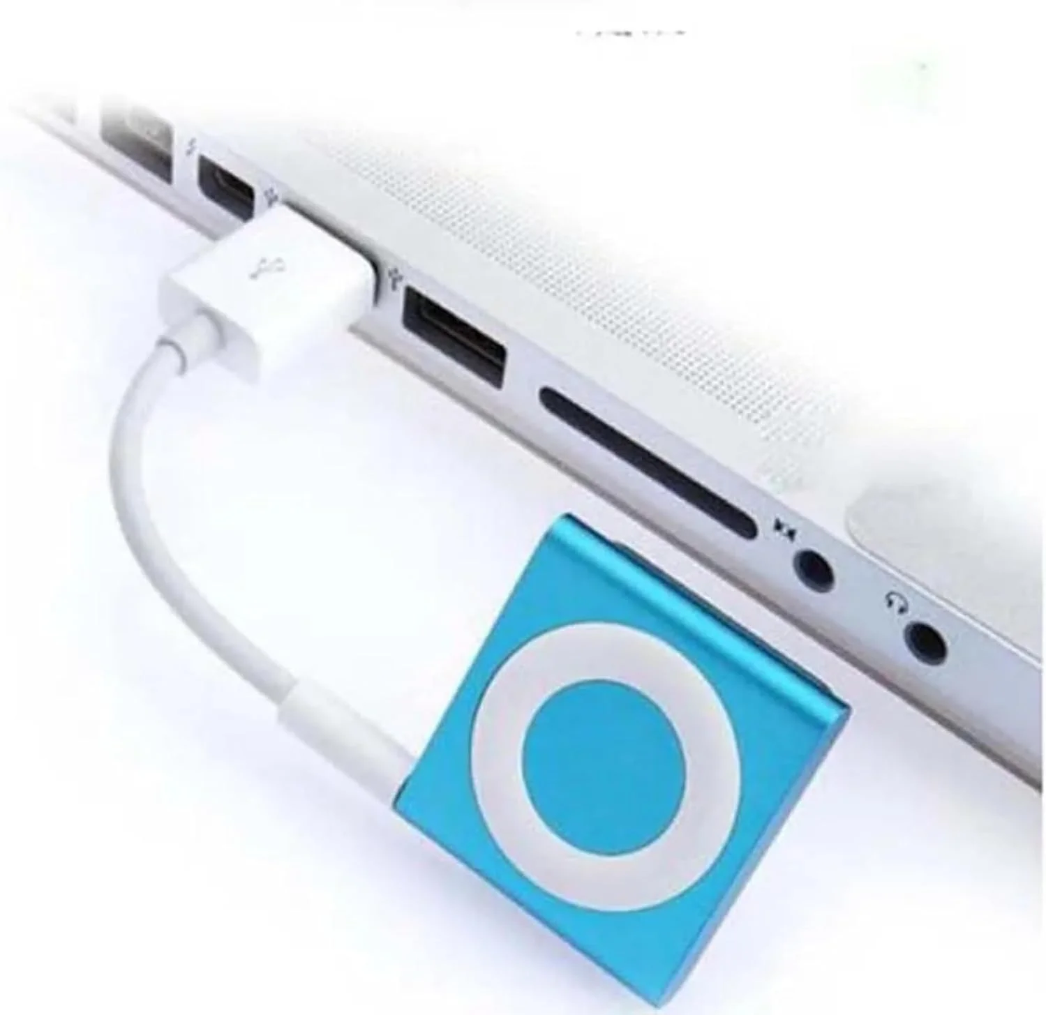 بسته 2 عددی کابل شارژر USB با طول 10.5 سانتی متر، کابل انتقال داده و شارژ برای آیپاد شافل، کابل جک/پلاگ 3.5 میلی متری به USB، کابل انتقال داده و شارژ برای آیپاد شافل نسل 3، 4 و 5 MP3/MP4