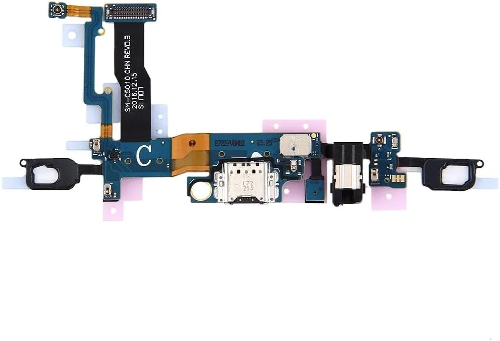 درگاه شارژ + دکمه هوم + کابل فلت جک هدفون برای گلکسی C5 Pro / C5010