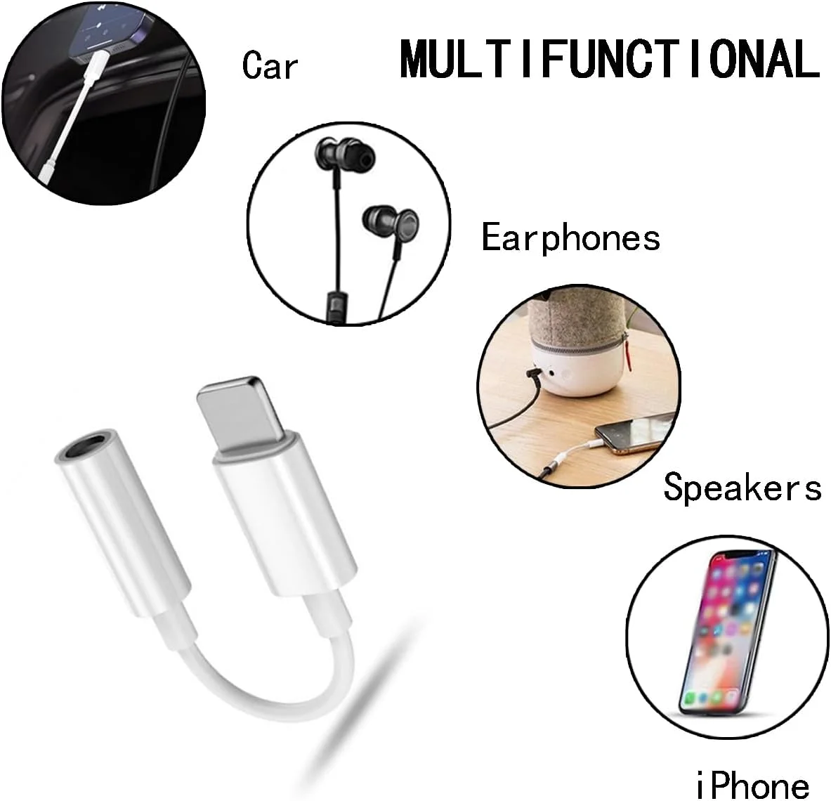 آداپتور لایتنینگ به جک هدفون 3.5 میلی‌متری برای تلفن - سازگار با تلفن 14، 13، 12، 11، X، XS، 8، 7 - تجربه صوتی خود را ارتقا دهید