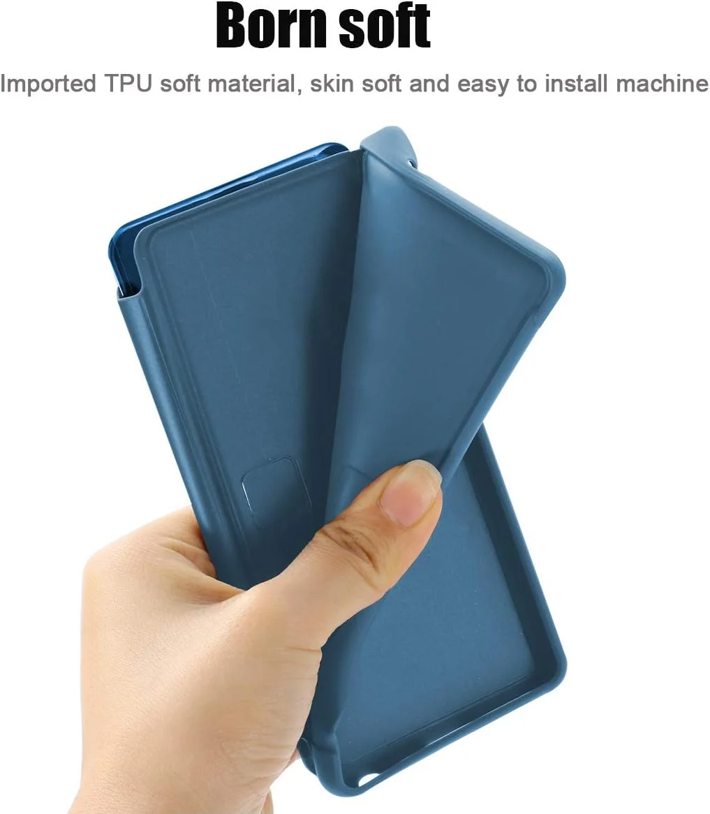 قاب گوشی سامسونگ گلکسی اس 9، قاب محافظ چرمی آینه‌ای تاشو با قابلیت استند، دید شفاف، کامپیوتر سخت با محافظت 360 درجه و عملکرد استند (آبی، گلکسی اس 9)