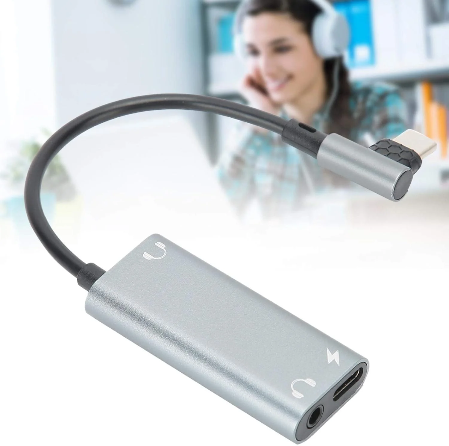 آداپتور USB-C به جک هدفون 3.5 میلی‌متری آلیاژ آلومینیوم، مناسب برای موبایل، لپ‌تاپ و استفاده در منزل و محل کار