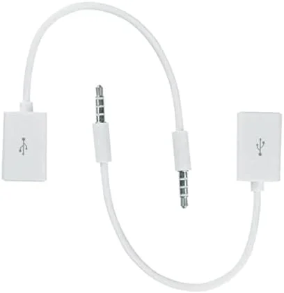 آداپتور کابل دوشاخه صوتی نر 3.5 میلی‌متری به USB ماده 2.0 اتوپلازا، فقط برای پورت AUX خودرو، خودرو نیاز به عملکرد رمزگشایی MP3 دارد.