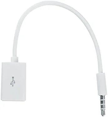 آداپتور کابل دوشاخه صوتی نر 3.5 میلی‌متری به USB ماده 2.0 اتوپلازا، فقط برای پورت AUX خودرو، خودرو نیاز به عملکرد رمزگشایی MP3 دارد.