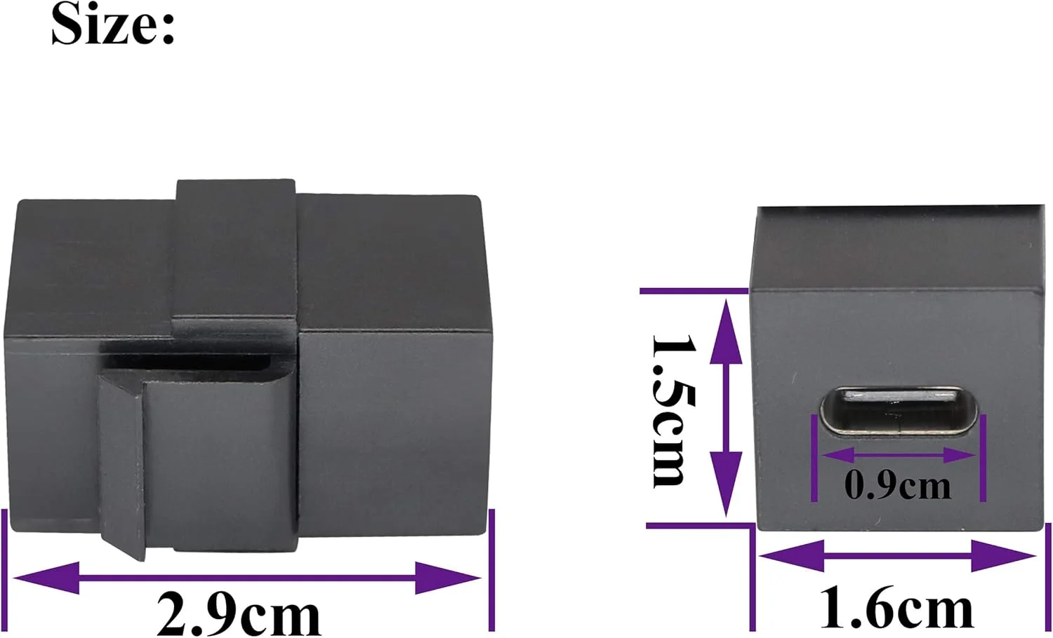 آداپتور مادگی به مادگی USB 3.1 Type-C AAOTOKK برای پنل خروجی دیوار (مشکی / 2 عددی)