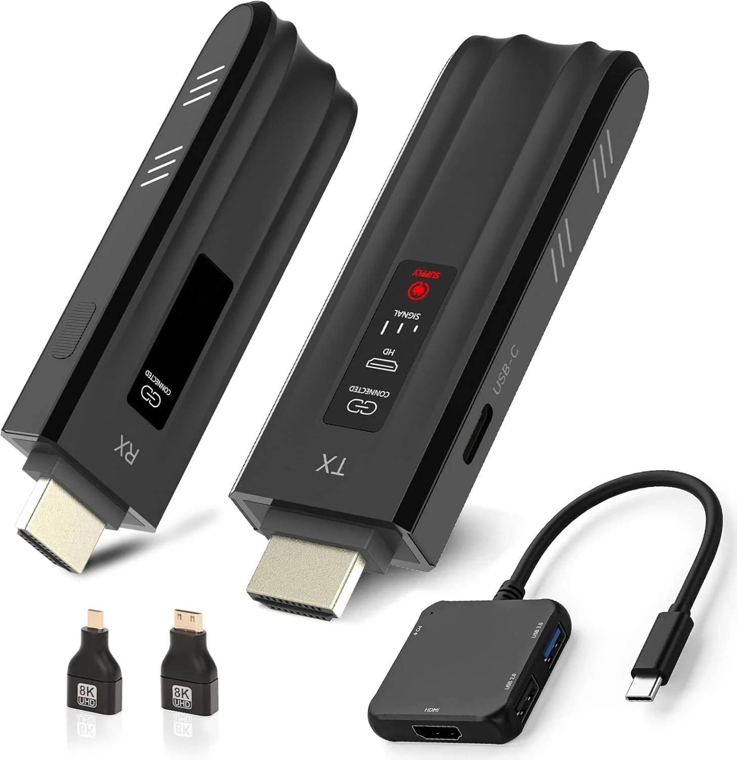 فرستنده و گیرنده HDMI بیسیم، 50 متر، ورودی رمزگشایی 4K / خروجی کامل 1080P، اتصال و پخش، بدون نیاز به Wi-Fi/App، 2.4G&5G، پخش ویدیو برای تلفن همراه/دوربین/رایانه شخصی/لپ تاپ/پروژکتور/کنسول بازی - مشکی فرستنده و گیرنده HDMI بیسیم، 50 متر، ورودی رمزگشایی 4K / خروجی کامل 1080P، اتصال و پخش، بدون نیاز به Wi-Fi/App، 2.4G&5G، پخش ویدیو برای تلفن همراه/دوربین/رایانه شخصی/لپ تاپ/پروژکتور/کنسول بازی - مشکی