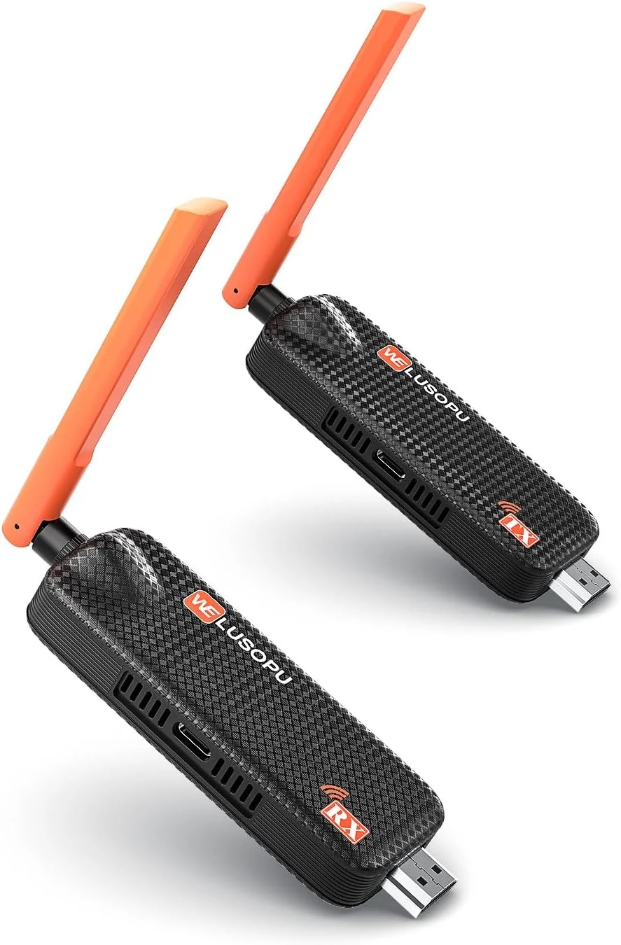 فرستنده و گیرنده HDMI بیسیم، پشتیبانی از حداکثر 4 گیرنده، توسعهدهنده بیسیم HDMI 5.8G WELUSOPU برای انتقال ویدیو و صدا از رایانه شخصی، لپتاپ، دوربین، جعبه کابل به چندین تلویزیون، مانیتور و پروژکتور - 50 متر فرستنده و گیرنده HDMI بیسیم، پشتیبانی از حداکثر 4 گیرنده، توسعهدهنده بیسیم HDMI 5.8G WELUSOPU برای انتقال ویدیو و صدا از رایانه شخصی، لپتاپ، دوربین، جعبه کابل به چندین تلویزیون، مانیتور و پروژکتور - 50 متر