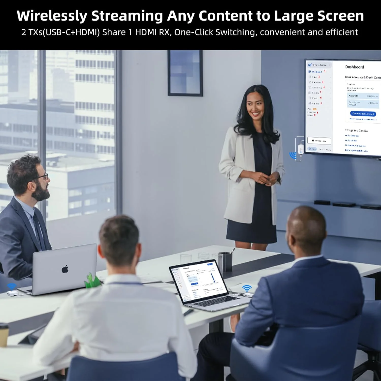 کیت فرستنده و گیرنده بیسیم USB-C و HDMI با برد 30 متر، آداپتور نمایشگر بیسیم 1080P@60Hz برای پخش صدا و تصویر از لپتاپ، کامپیوتر، دوربین و تلفن هوشمند به تلویزیون/پروژکتور کیت فرستنده و گیرنده بیسیم USB-C و HDMI با برد 30 متر، آداپتور نمایشگر بیسیم 1080P@60Hz برای پخش صدا و تصویر از لپتاپ، کامپیوتر، دوربین و تلفن هوشمند به تلویزیون/پروژکتور